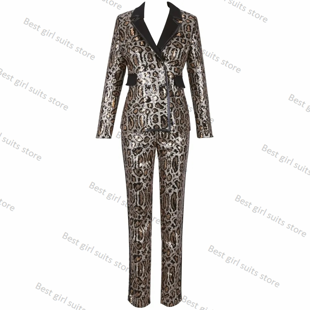 Leopard Printed 2 Piece Women  - đánh giá và giá Tailored Trouser Wide