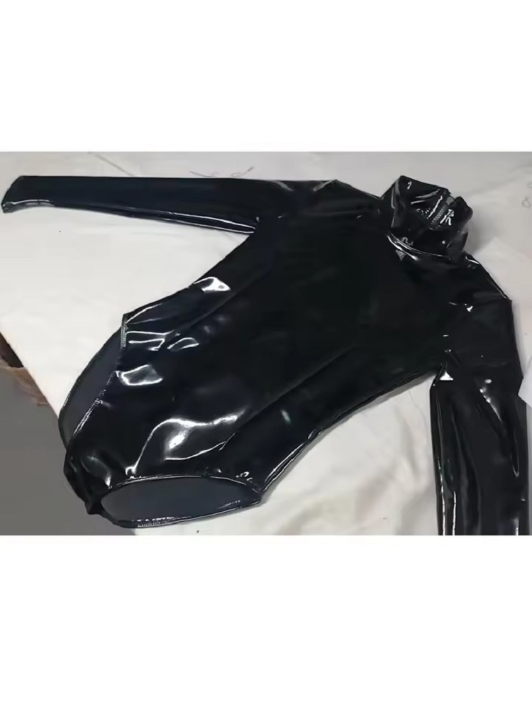 Womens Faux Latex PVC Mirror P - đánh giá và giá Turtleneck Bodysuit Office