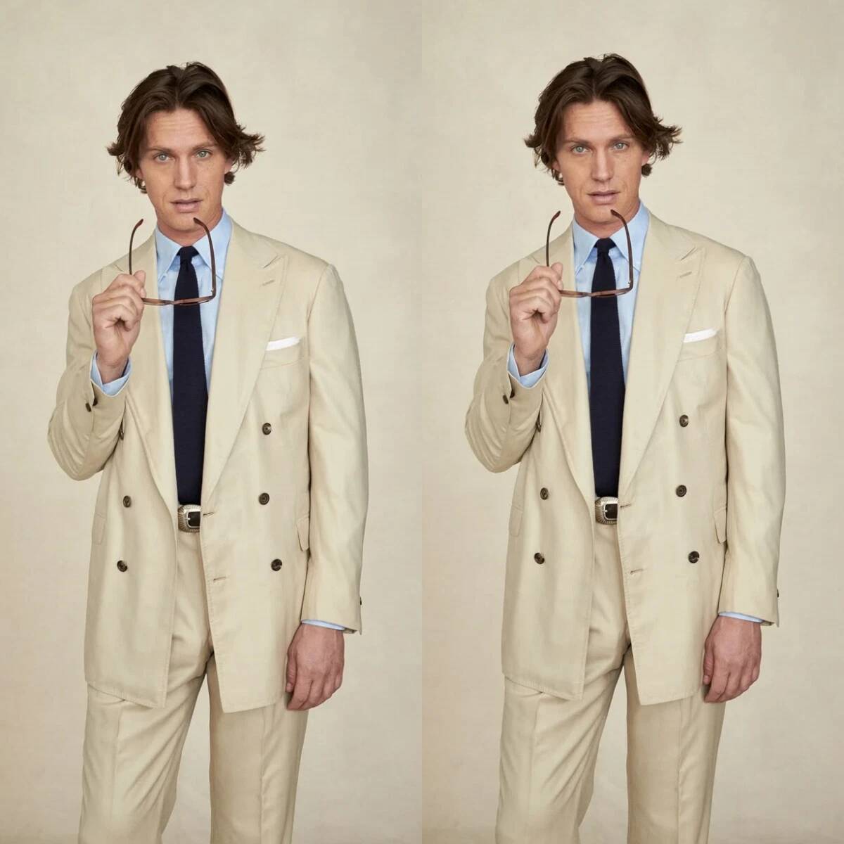 Beige Wide Peak Lapel Double B - đánh giá và giá Tailored Trouser Wide