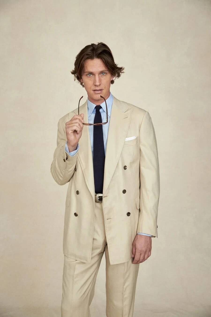 Beige Wide Peak Lapel Double B - đánh giá và giá Tailored Trouser Wide
