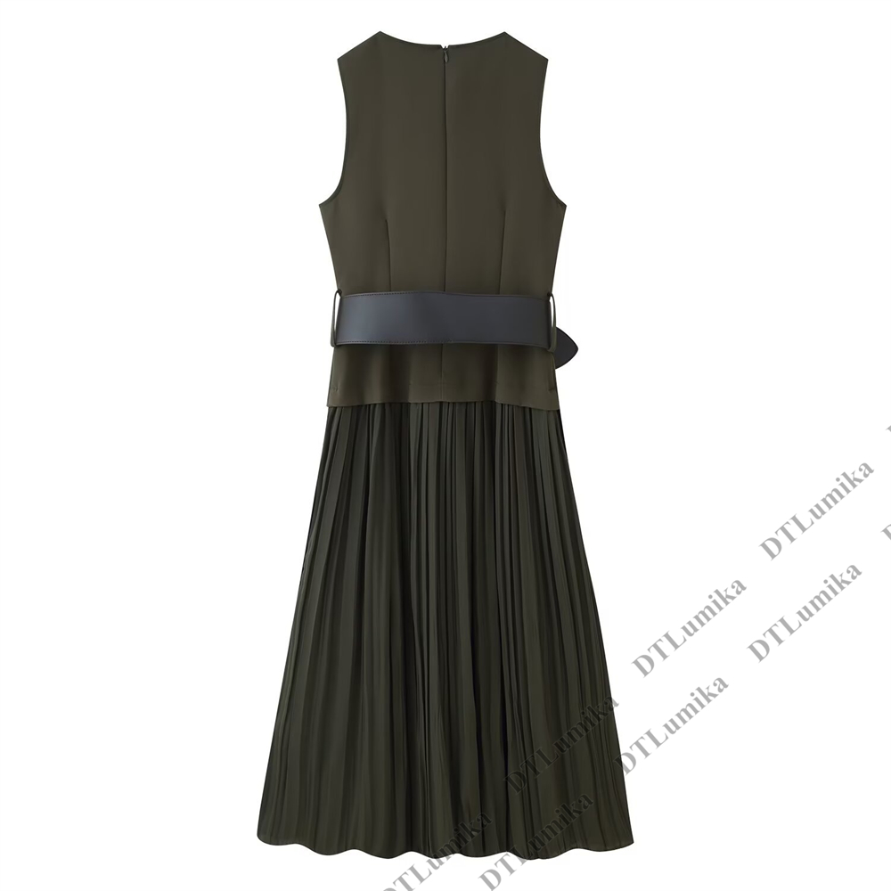 Women’s Olive Green Sleeveless - đánh giá và giá Women Formal Wear Belt