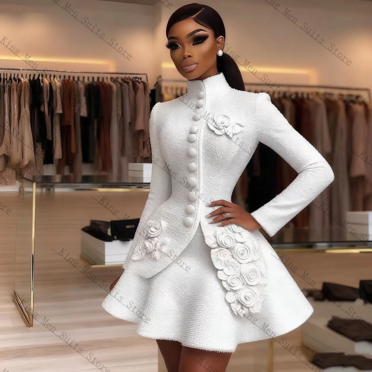 Luxury White Women Suit Set 2  - đánh giá và giá Women Luxury Formal Wear