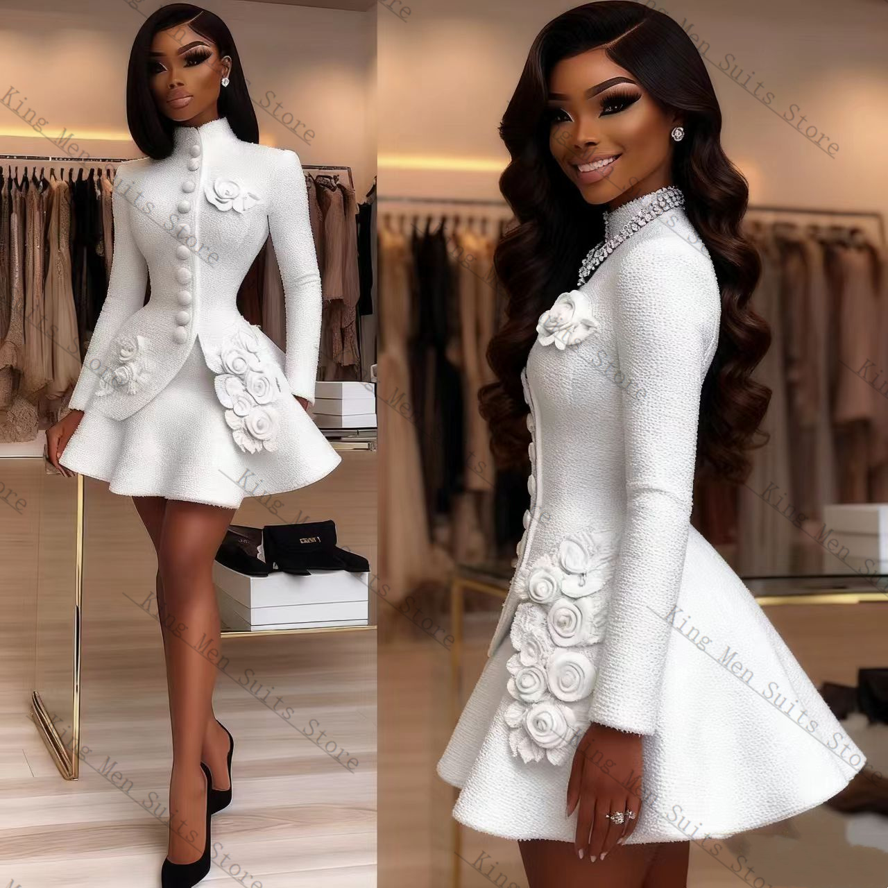 Luxury White Women Suit Set 2  - đánh giá và giá Women Luxury Formal Wear