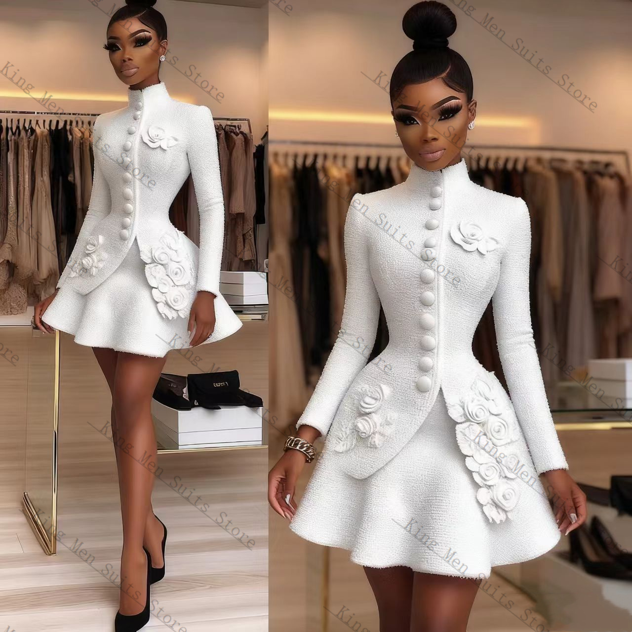 Luxury White Women Suit Set 2  - đánh giá và giá Women Luxury Formal Wear