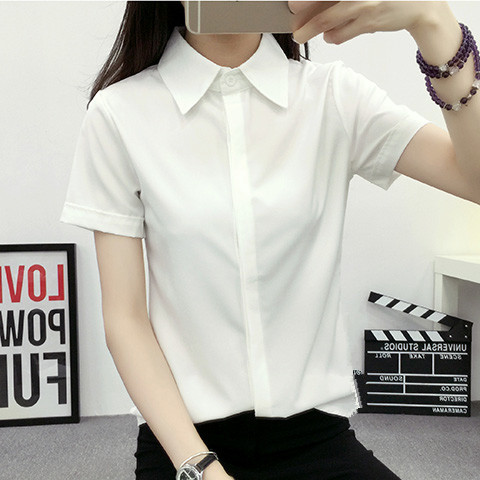 White Loose Short Sleeve Shirt - đánh giá và giá Large Women'S Formal Wear
