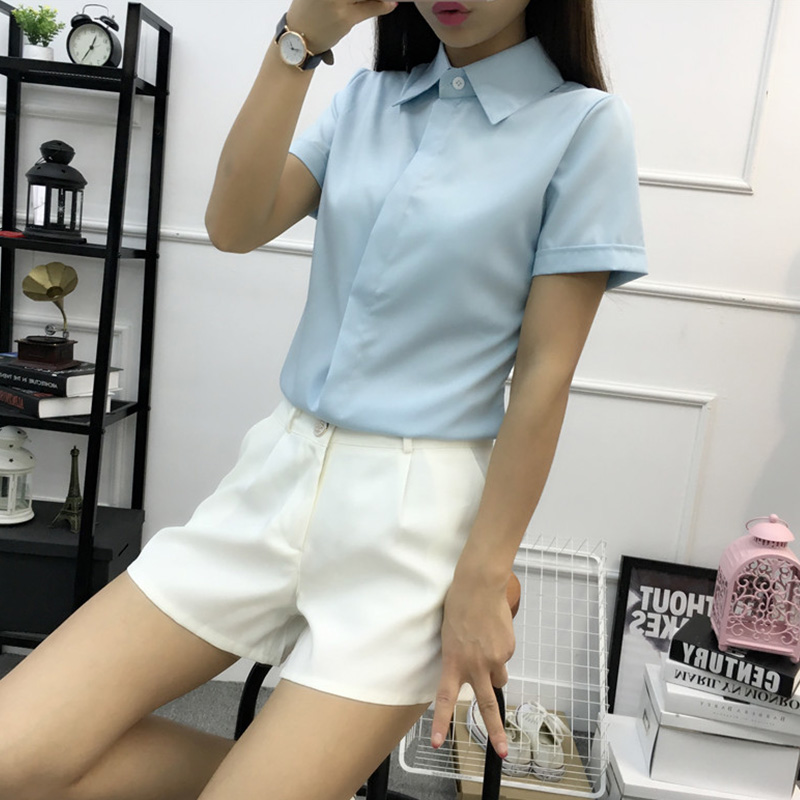 White Loose Short Sleeve Shirt - đánh giá và giá Large Women'S Formal Wear