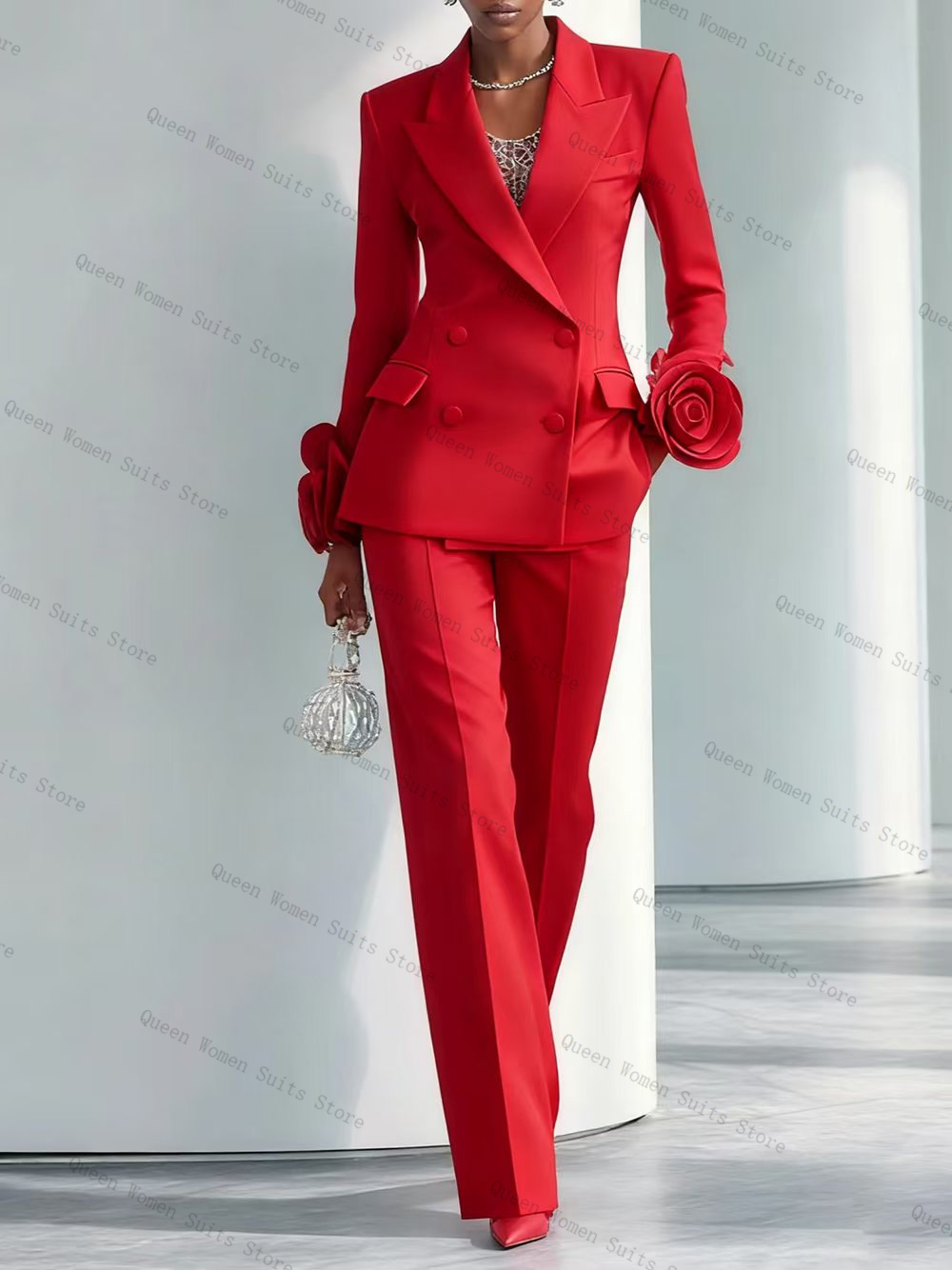 Luxury Red Women Suit Set 2 Pc - đánh giá và giá Women Luxury Formal Wear