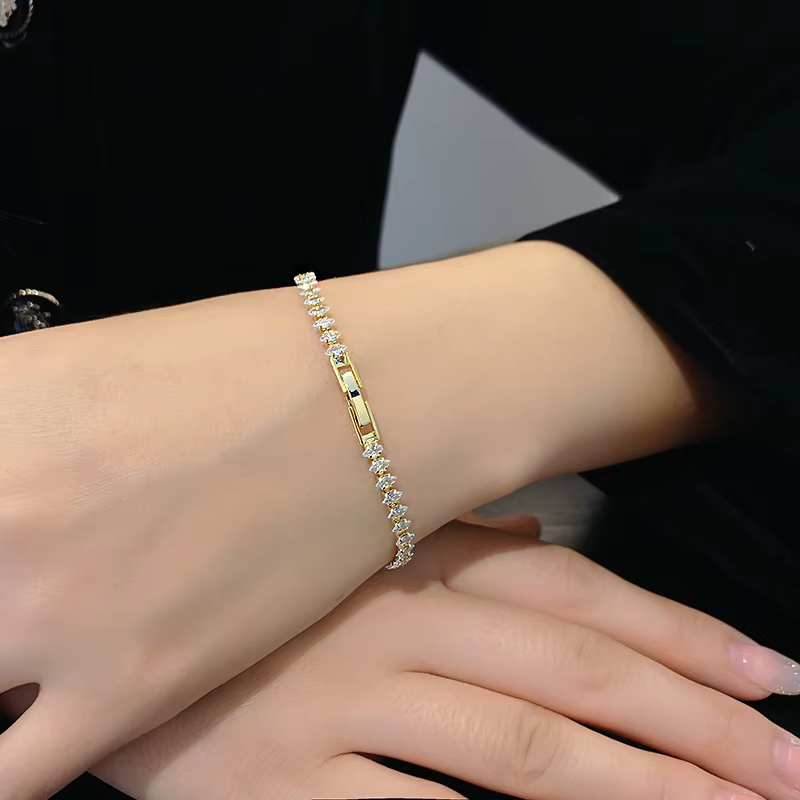 Dainty Gold CZ Bracelet – Wome - đánh giá và giá Formal Gala Wear Women