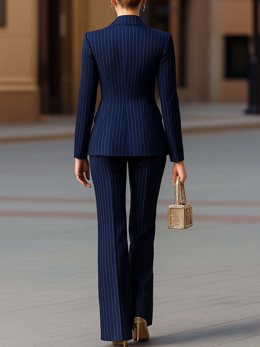 Elegant Women's Suit Set Navy  - đánh giá và giá Tailored Trouser Wide