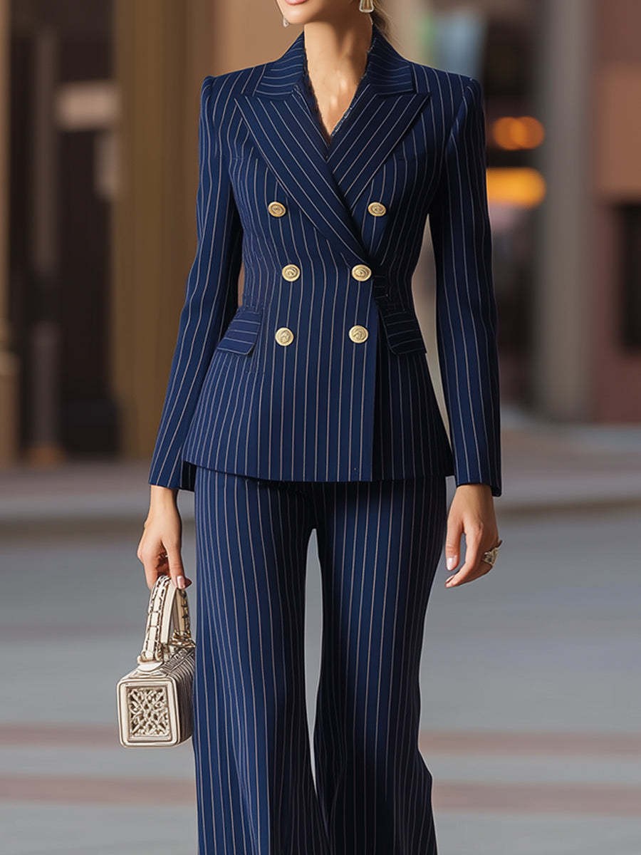 Elegant Women's Suit Set Navy  - đánh giá và giá Tailored Trouser Wide