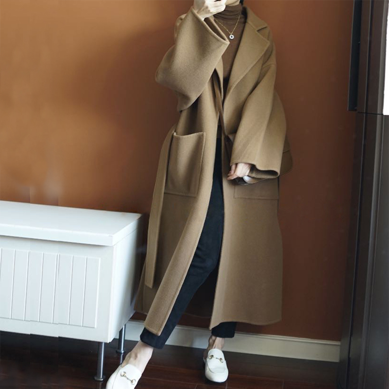 Elegant Women's Long Coat 100% - đánh giá và giá Women Formal Wear Belt