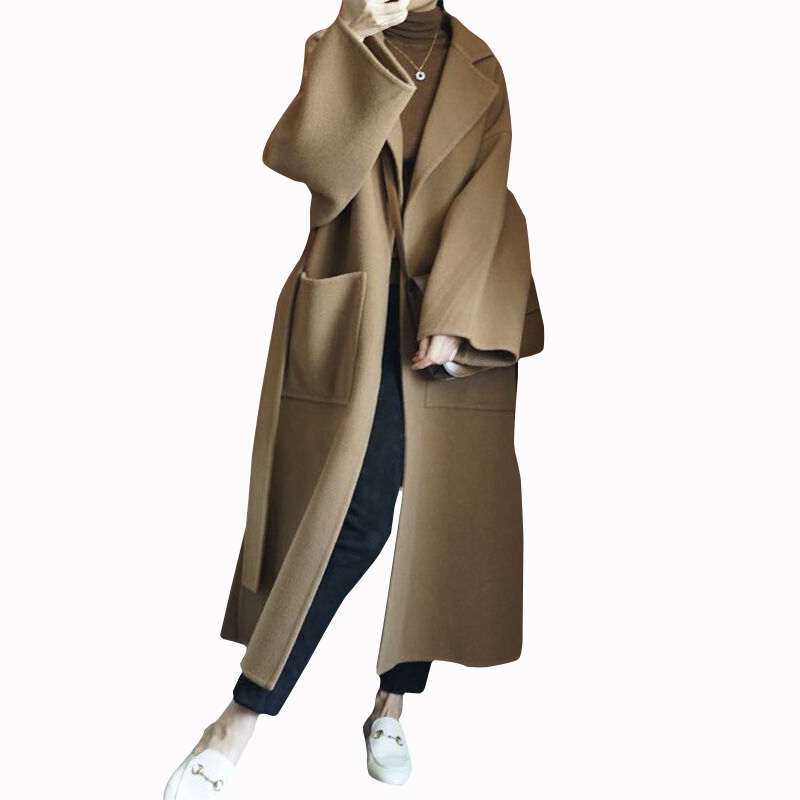 Elegant Women's Long Coat 100% - đánh giá và giá Women Formal Wear Belt