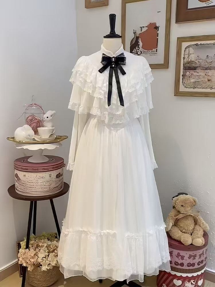 Japanese Short Sleeve Bow Lace - đánh giá và giá Women Formal Wear Dress