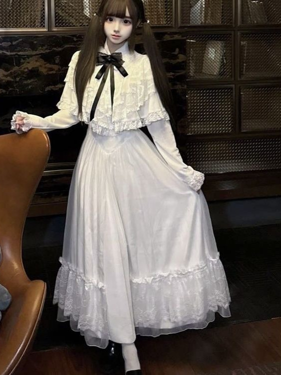 Japanese Short Sleeve Bow Lace - đánh giá và giá Women Formal Wear Dress