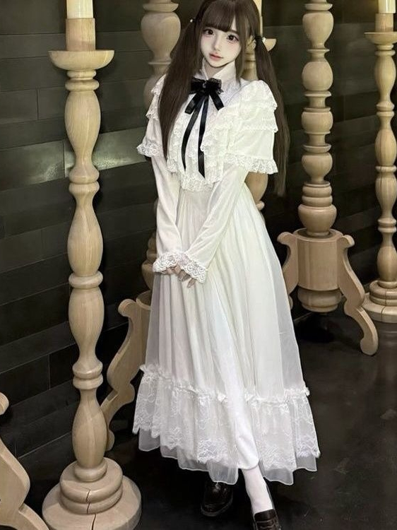 Japanese Short Sleeve Bow Lace - đánh giá và giá Women Formal Wear Dress