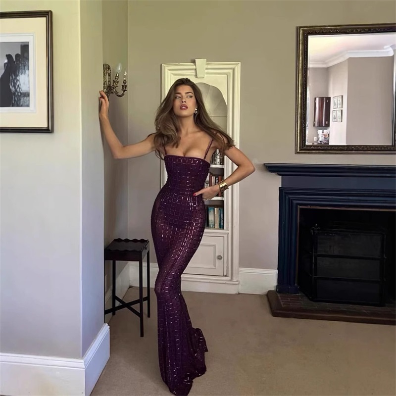 Purple Crystal Women Prom Dres - đánh giá và giá Formal Wear Gowns For Women
