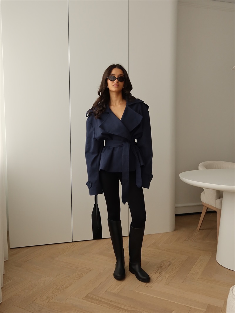 Autumn Navy Blue Women Suit 1  - đánh giá và giá Women Formal Wear Belt
