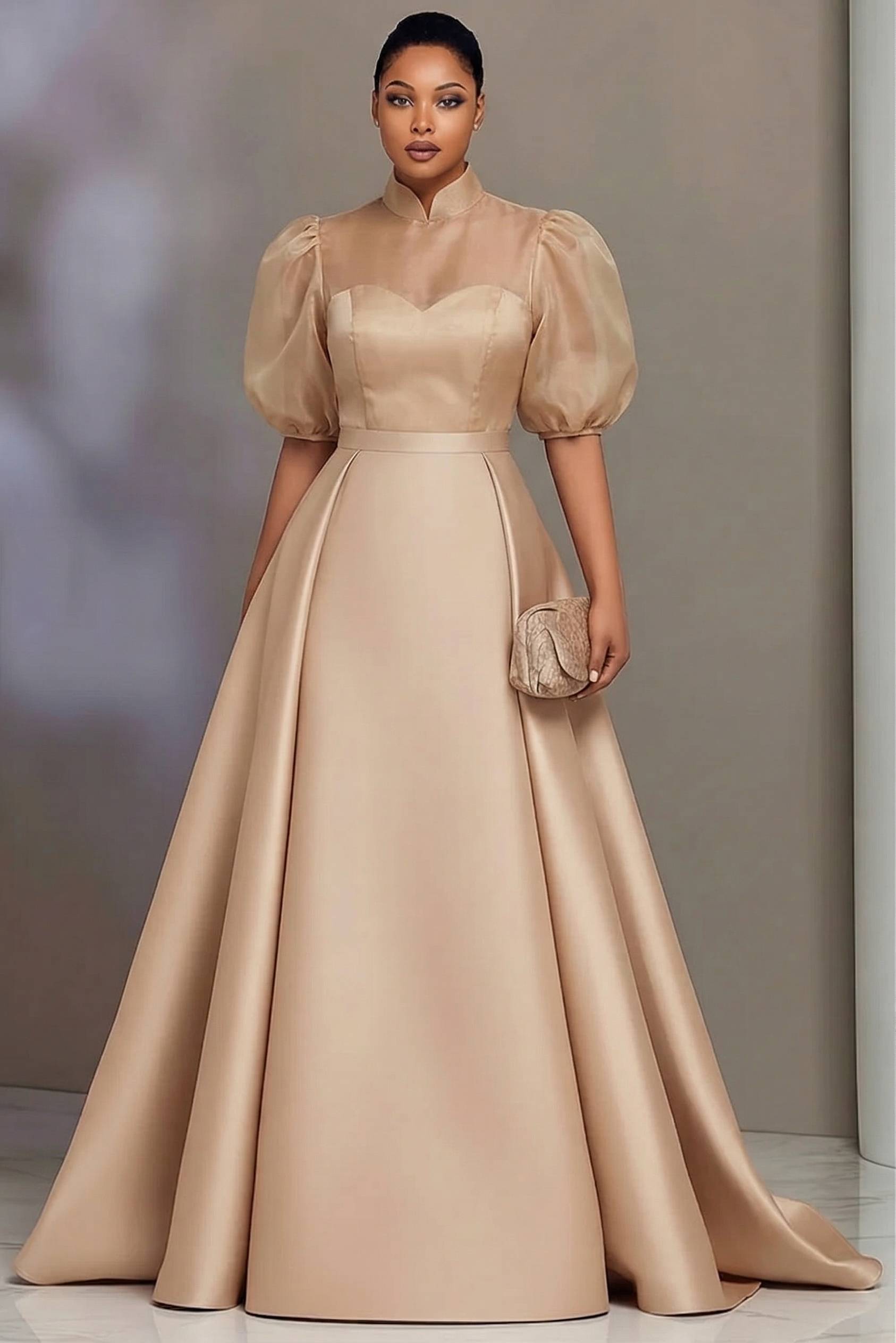 Plus Size Elegant Satin Prom D - đánh giá và giá Women Formal Wear Dress