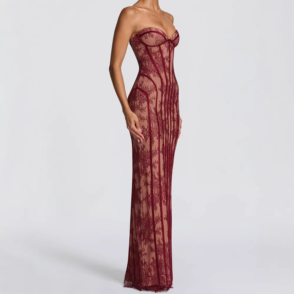 Strapless Bodycon Maxi Dress f - đánh giá và giá Women Formal Wear Dress
