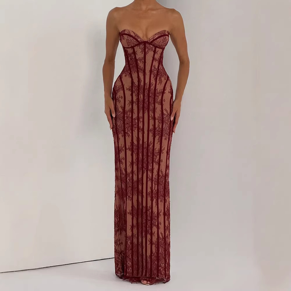 Strapless Bodycon Maxi Dress f - đánh giá và giá Women Formal Wear Dress