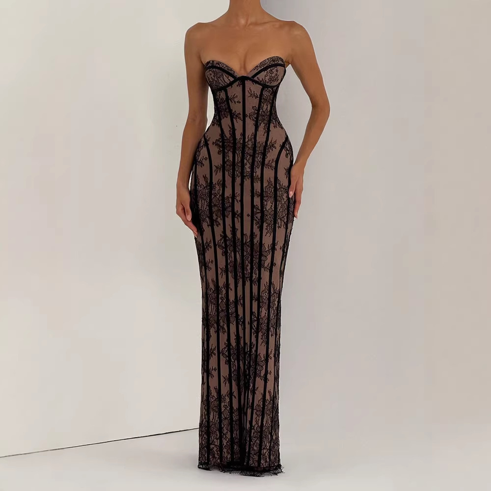 Strapless Bodycon Maxi Dress f - đánh giá và giá Women Formal Wear Dress