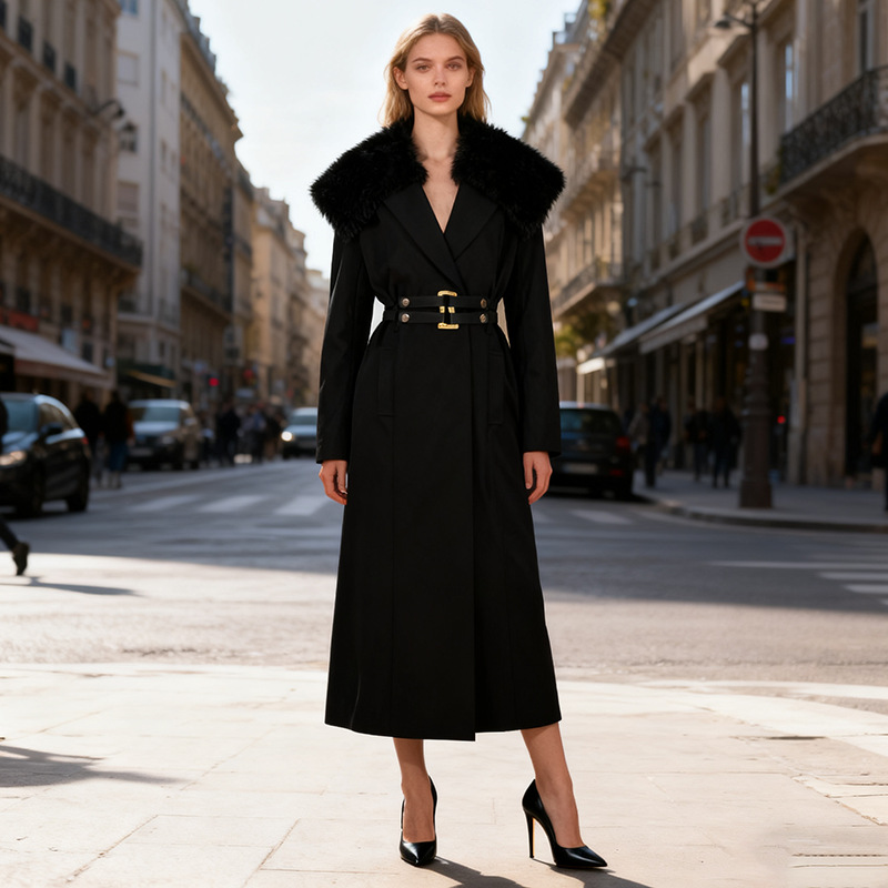 Fur Women Coat Windbreaker Bel - đánh giá và giá Women Formal Wear Belt